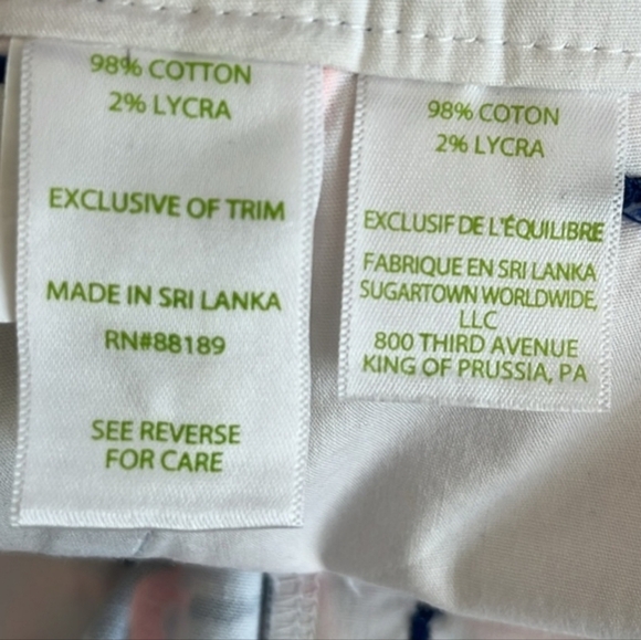 Lilly Pulitzer Jayne Stretch Floral Print Shorts Navy Pink Orange Size 14 - Picture 12 of 12